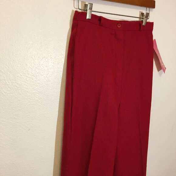Vintage 70s 80s NWT RUSS Red Dress Pants High Waist Mom Grandma ILGWU (IB) - Picture 10 of 16